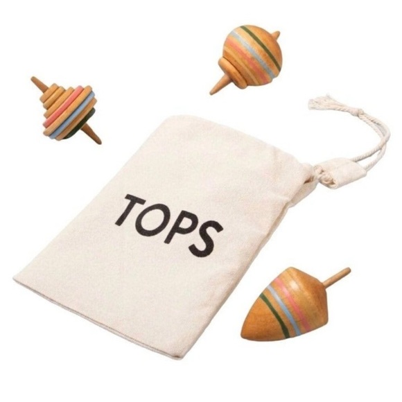 Hearth & Hand Wooden Toy Top Set - Picture 1 of 10